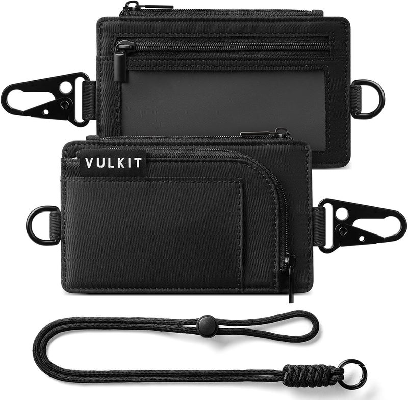 VULKIT Water-Resistant Keychain Wallet with Lanyard for Men and Women, Outdoor Zipper Pouch Wallet with Clear ID Window, for Hiking, Fishing, Skateboard and any Outdoor Activities, Shadow Trek - Image 1